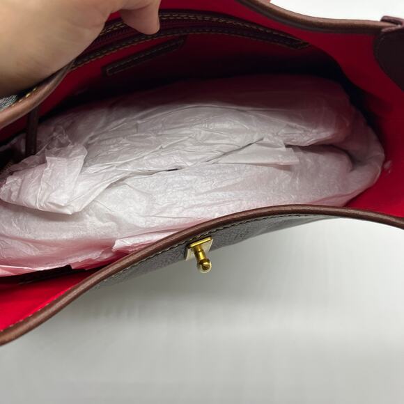 Dooney & Bourke Handbags Florentine Leather Crescent Hobo Brown Natural - Picture 14 of 16